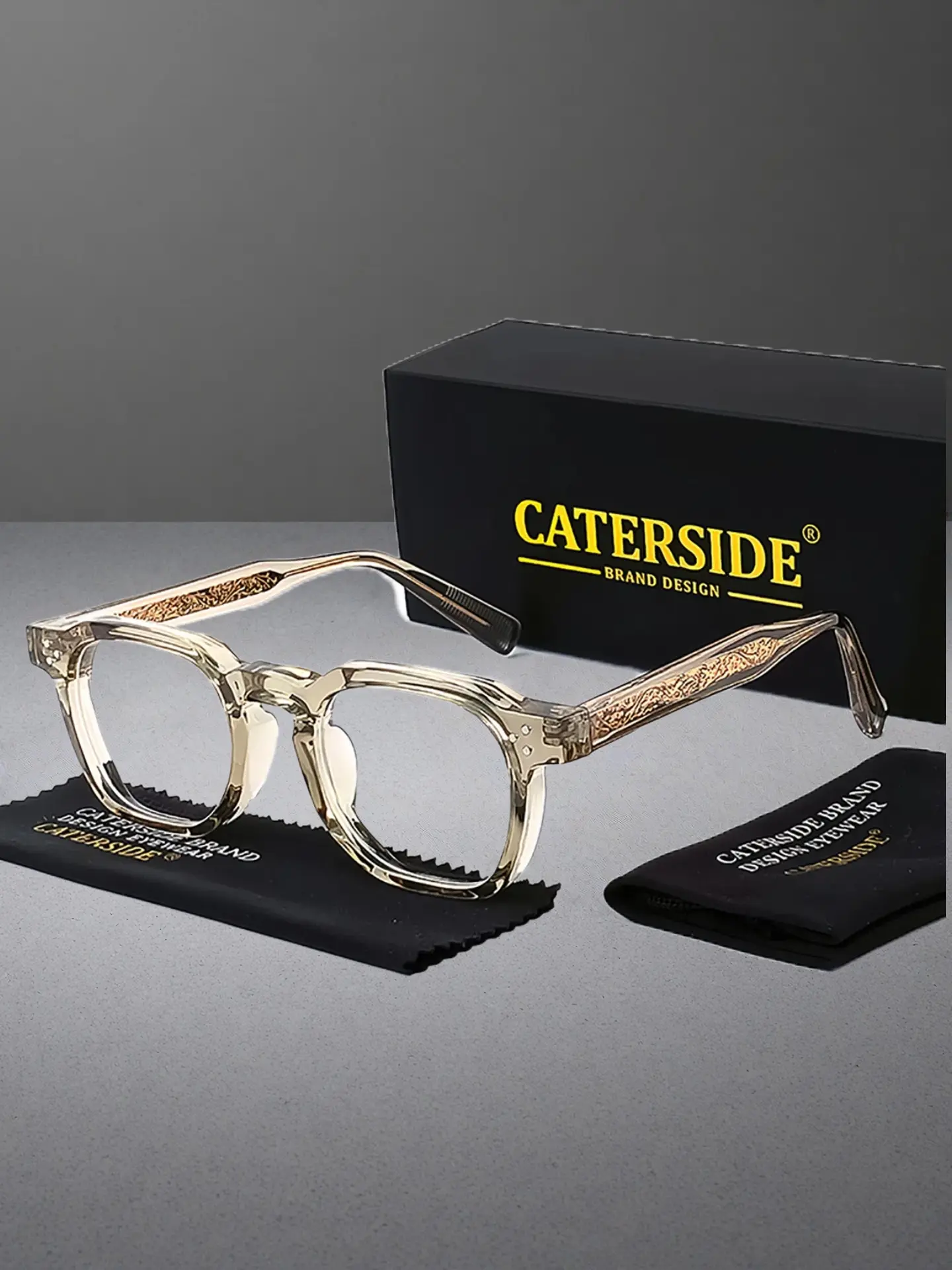 Thick Frame Plain Glasses Frame CP Temple Tips Luxury Retro Fashion Eyewear Versatile Elegant Minimalist Casual Punk Street Individuality Hip Hop Classic Unisex For Travel Beach Road Trip Cycling