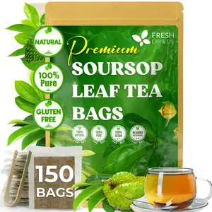 FreshDrinkUS Soursop Tea, Premium Soursop Graviola Leaf Tea Bags, Guanábana leaves - Hojas de guanábana, 100% Natural and Pure from Soursop Leaves, Natural Digestion Support, Nutrient-Rich, No Sugar, No Caffeine
