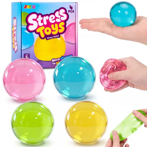 JOYIN 4PCS Coconut Oil Squishies Toys Slow Rise Stress Relief Set - Assorted Collectible Squishies, Unisex Soft Fidget Sensory Balls, Decompression Dough for 10-12 Years & Adults, Office Desk Gift