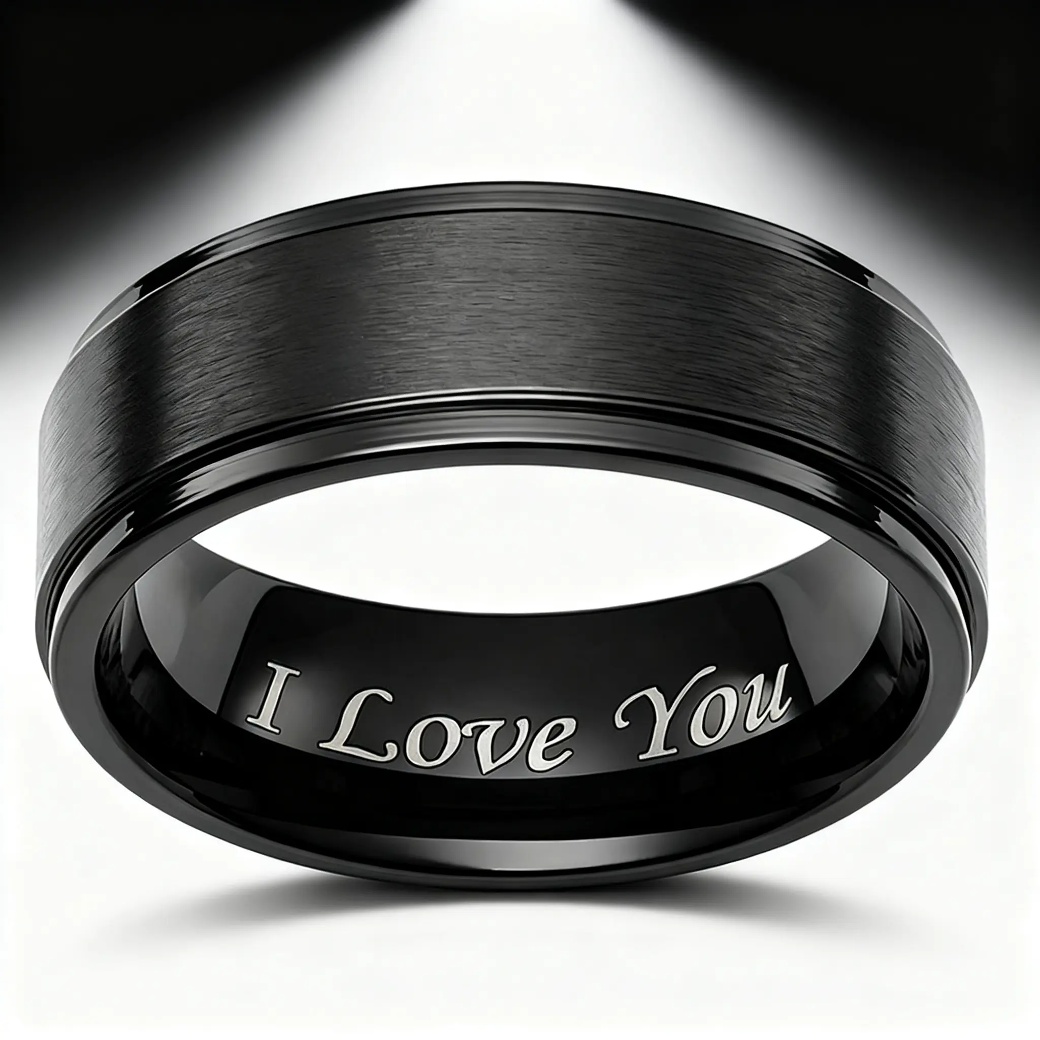 1pc I Love You Engraved Titanium Steel Men's Ring - Durable Hypoallergenic Men's Accessory, Ideal Father's Day, Anniversary Gift for Him, Men's Accessories