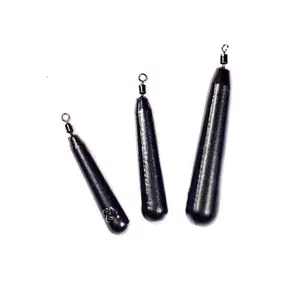 Slim Teardrop Drop Shot with Swivel Black 10 Pack