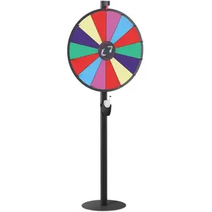 24 Inch Prize Wheel Dual Adjustable Tabletop & Floor Stand 14 Slots Spinner Game,summerwins
