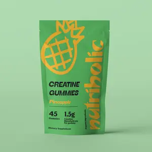 Nutriholic Creatine Monohydrate Gummies - Pineapple (45 Count) 1.5g Creatine per Gummy Organic GMO Free ( Supplement Healthcare Dietary Fitness Creatine Monohydrate)