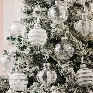 Christmas Ball Ornaments Set 9Pcs Clear Glitter Shatterproof Hanging Decorations for Home Festive Tree Decorations envoltura  de  regalos outdoor hang christmas party arrangement gift nut  cracker  ornament