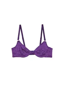 Le Stretch Multifit Lace Unlined Demi Bra - Deep Purple