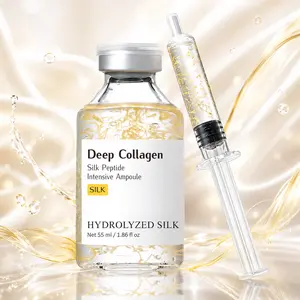 （KOL）Silk Peptide Collagen Facial Ampoule, Hydrating Peptide Serum for Glass Skin Glow, Daily Face Essence for Smooth & Firm-Looking Skin, Skin Barrier Care, Back to School & Labor Day Self Care Gift, 55ML Serums Serums Skin Repair