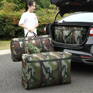 8 Packs Camouflage Large Moving Bags, 125L Bags, Waterproof Tote Duffle Bag with Zippers for Clothes, Bedding, Comforters, Pillows, Moving