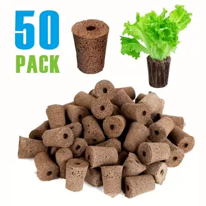 50pcs Growth Sponge Kit, Seed Pod Replacement Root Sponge, Compatible with Idoo & Most Hydroponic Systems, Reusable Cylinder Sponges, Hydroponic Growing System, Hydroponic Planters