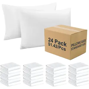 ZPECC Pillowcases Standard Size - 24 Pack Soft White Pillow Cases Bulk with Envelope Closure, Pillow Covers Set for Motel, Therapy Clinic, Fabric Markers (24 Pack，20X26) ZPECC