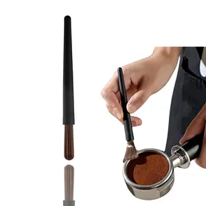 Professional Coffee Grinder Brush with Ps Handle, Nylon Bristles for Espresso Grounds, Barista Essentials, Home Coffee Bean Cleaner