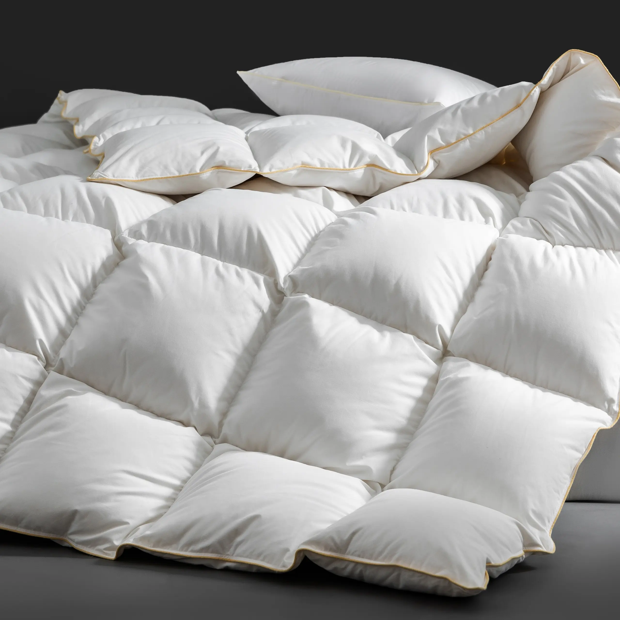 All Seasons Goose Down Comforter, Twin/Queen/King/Oversized/California King, Ultra Soft Comfortable Silent Down Comforter Insert, Cotton Fabric Quilted Comforter, Fluffy Breathable Warm Comfortable Down Comforter, Summer