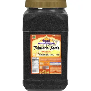 Rani Tukmaria (Holy Basil Seeds) 80oz (5lbs) 2.27kg, PET Jar, Used for Falooda/Sabja Dessert, Spice & Ayurveda Herbal ~ All Natural | Gluten Friendly | NON-GMO | Kosher | Vegan | Indian Origin