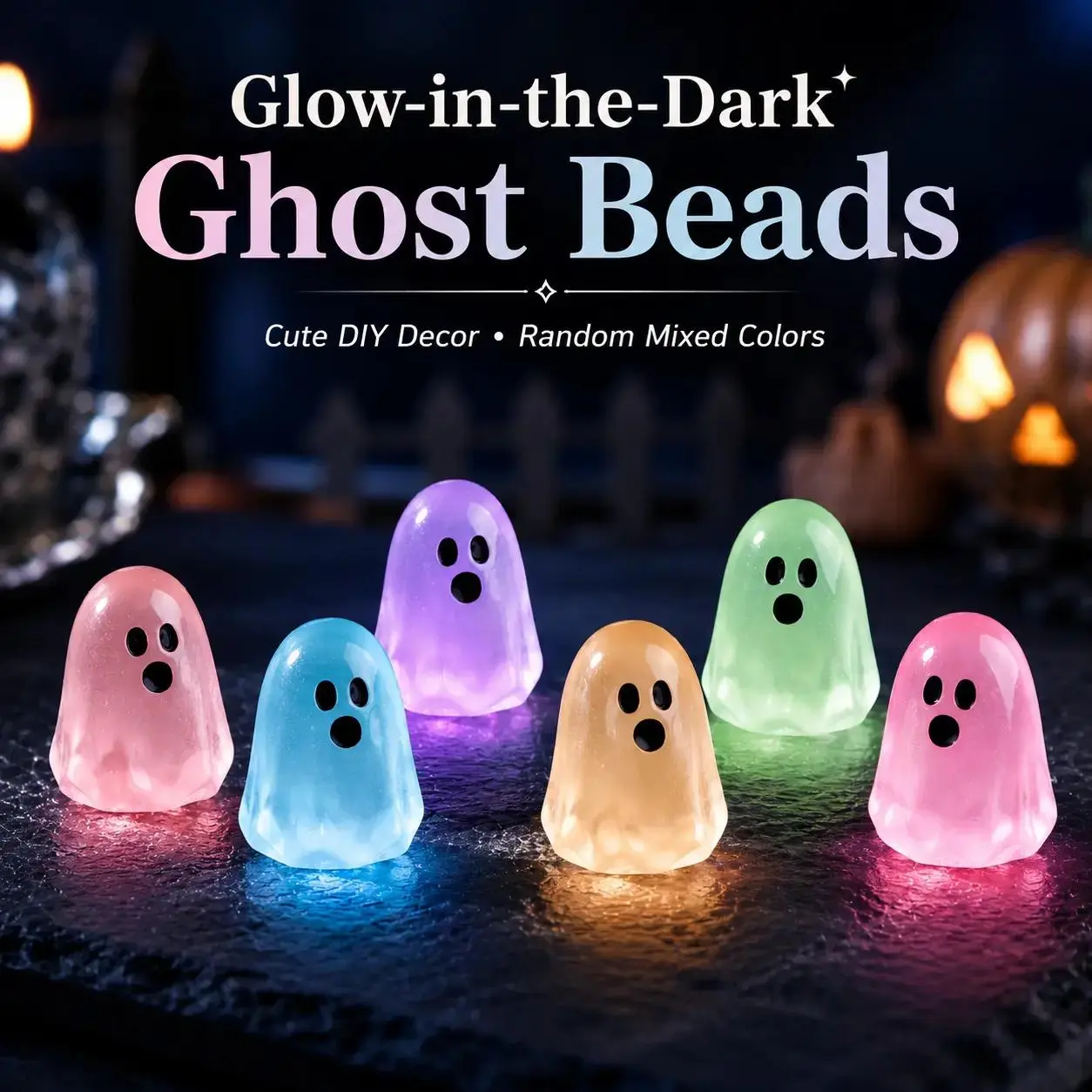 Glow-in-the-Dark Mini Ghost Figurines, Indoor & Outdoor Leisure Recreation Decor