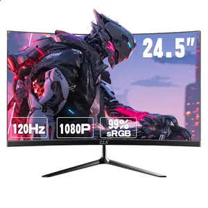 2026 Latest 24.5-inch gaming monitor. 120HZ Smooth Gameplay + 3000R Curved monitors. Immersive 1080P monitor. Curved LCD Gaming Monitor PC Computer Screen, Game Ready. The Heart-Stopping Gift Choice for Boyfriends and Fathers.