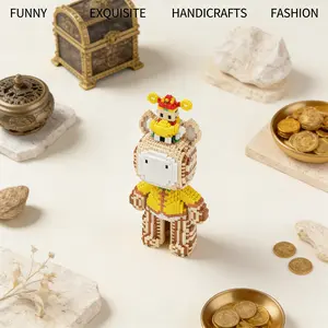 1848pcs Lucky Giraffe Building Blocks Set, Creative DIY Assembly Toy, Handmade Art Decor, Desk Home Living Room Decoration