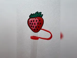 Strawberry Silicone Straw Topper 10mm