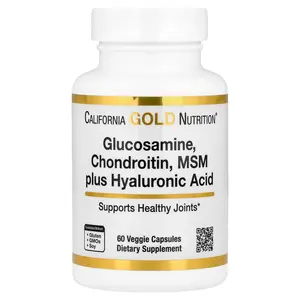 California Gold Nutrition Glucosamine, Chondroitin, MSM plus Hyaluronic Acid, 60 Veggie Capsules