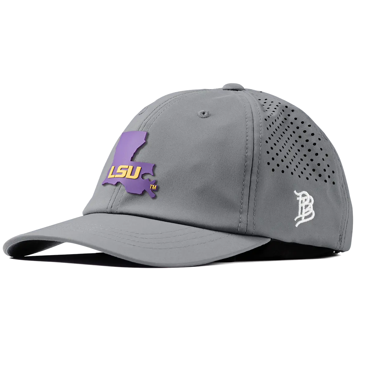 Louisiana State University LSU Purple State Performance Dad Hat, Unisex Size, Polyester Blend Activewear Hat with Low Profile, Relaxed Crown, Upf 50+, Velcro Closure, Lightweight
