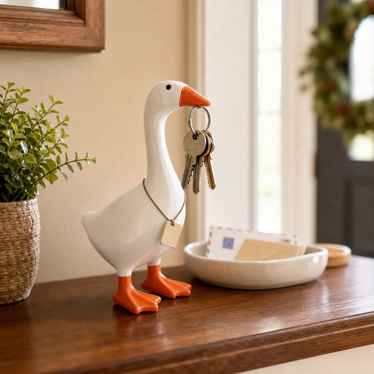 Funny Desk Goose Figurine, Cute White Goose Statue for Desk Decor, Mini Goose Decor Gift for Women Men, Funny Office Decor, Birthday Gift, Christmas Gift, Room Decor, Shelf Decor and Home Decoration,back to school,back to school shopping