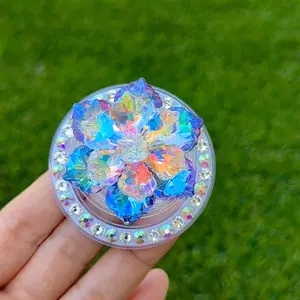Flower Bling Bling magnet phone grip phone holder AB rhinestones ( On my TickTock Live You can choose any topper for the main piece )