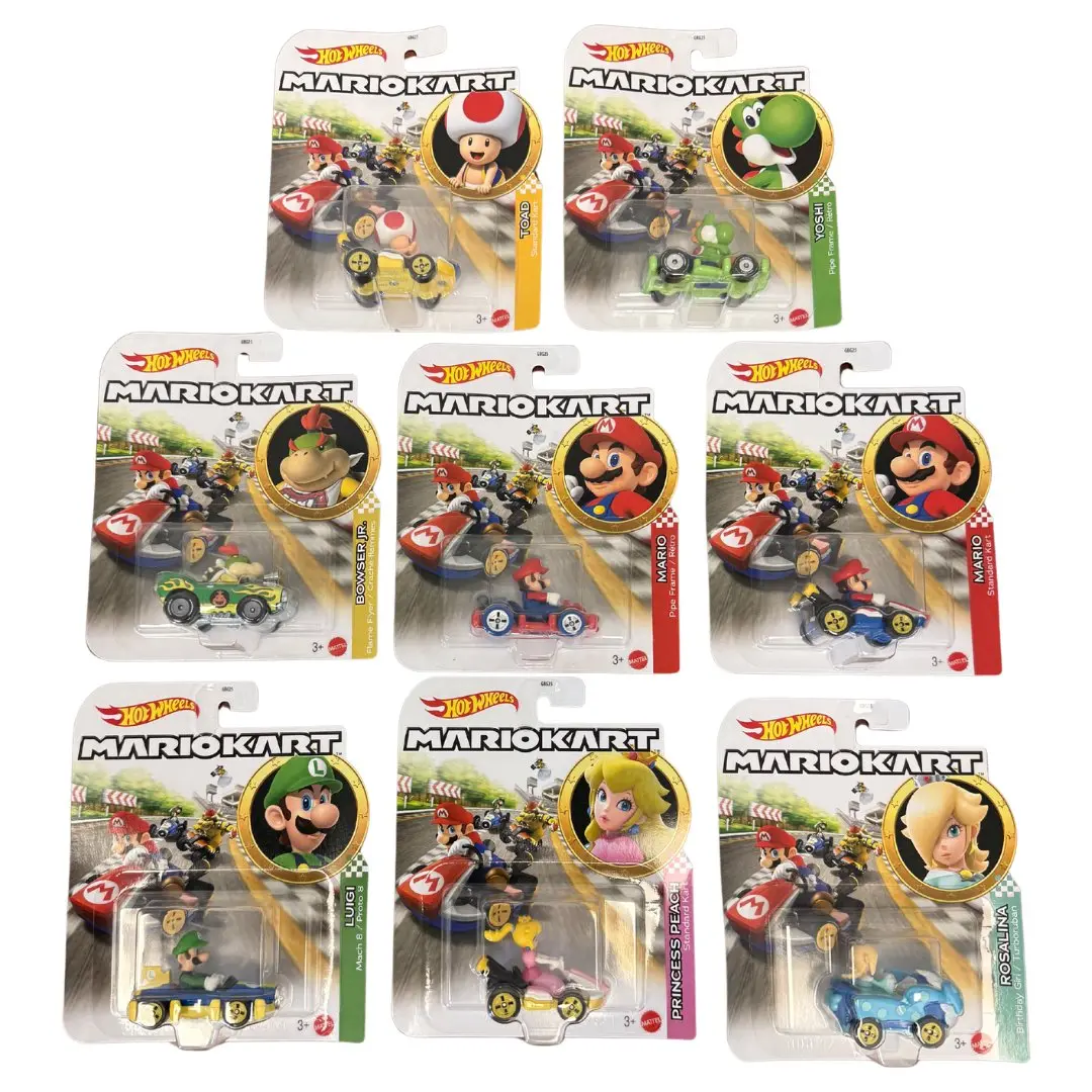 Hot Wheels Mario Kart 2026 Set of 8 Die-Cast 1:64 Scale Vehicles, Includes Rosalina, Bowser Jr. and More Fan-Favorite Nintendo Characters
