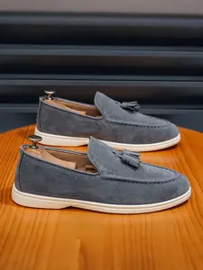 Fashion Casual Suede Loafers, Fringe Design, Slip-On, Flat, Breathable, Durable and Rubber, Comfortable Footwear for All Seasons, Walking Shoes, Slip On Shoe
