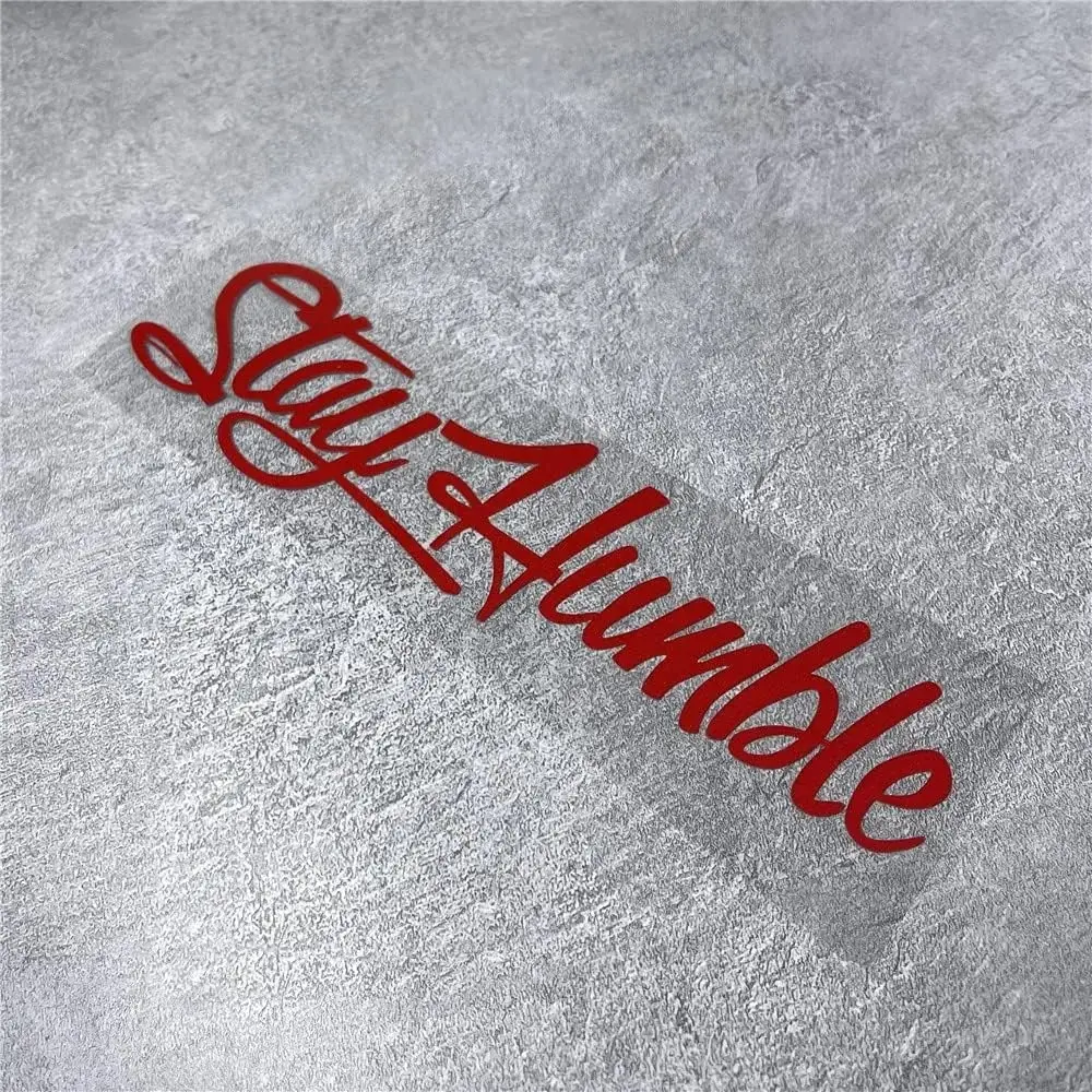 Stay Humble Car Stickers, Adhesive Decals for Auto Front-Rear Windshield & Tail Window Decoration, 500x125mm Red Car Truck Decal Vehicle Accessories