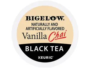 Bigelow Vanilla Chai Tea - Keurig K-Cup Pods - Black Tea - Nutmeg and Cardamom Flavors - Single Serve Tea Drinks - High Box Count