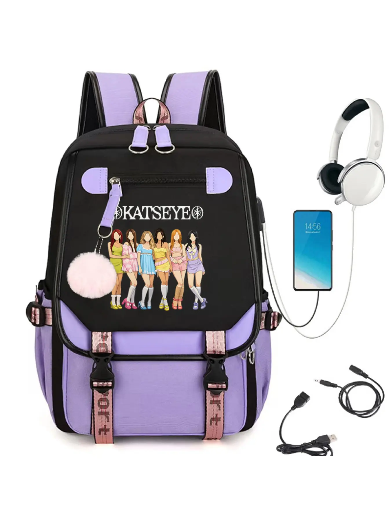 Katseye Merch Backpack Campus Bag Lightweight New Semester 