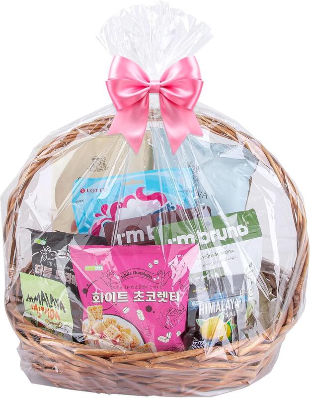 12 Packs Large Cellophane Bags, 24"x30" Clear Basket Bags for Baskets Cellophane Wrap for  2 Mil Thick