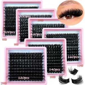 Mixed Length Individual False Eyelashes, Volume Individual Lashes, 6 Boxes Natural Look Eyelash Extensions, Self Grafting Curl Eyelashes, Eye Makeup Enhancement False Eyelashes, Cosmetic