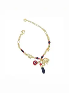 14K Real Gold Plated Elephant Evil Eye Bracelet Jewelry Adjustable Hypoallergenic  Bohemian Style Anklet