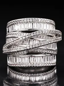 1 PC Classical Cubic Zirconia Ring For Women For Wedding Engagement Anniversary Party Jewelry Valentine's Day Gift Stacking Rings