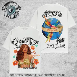 Viajando Por El Mundo Tropitour "KaroI" #2 Premium Cotton T-Shirt - La Bichota Latin Queen Graphic Tee, Latin Pop Concert Tour Merch, Cute Festival Summer Shirt, Unisex Gift for Latin Fans