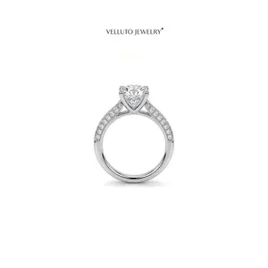 Platinum-Plated Moissanite Adjustable Ring, 2.0 Carat Total Weight – Brilliant Cut, Fashionable, Versatile, Durable
