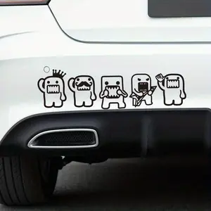 1PC Funny Minimalist Black-White Monster Team Logo Sticker - For car bodies, backpacks, notebooks. Full of playful funny vibe, add monster elements with crown/mustache/weapon shapes. A favorite decor for funny minimalist style lovers!