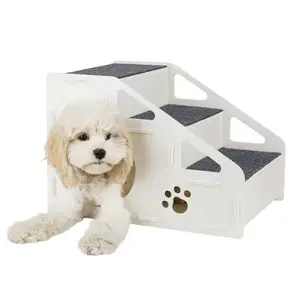Three-Tier Pet Stairs Cat Dog Climbing Frame, Foldable Thick Non-Slip Washable, Indoor Use for Dogs & Cats, Pet Supplies Material