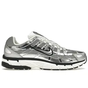 Nike P-6000 Men's Shoes, Metallic Silver Sail Pure Platinum Breathable Athletic Sneakers