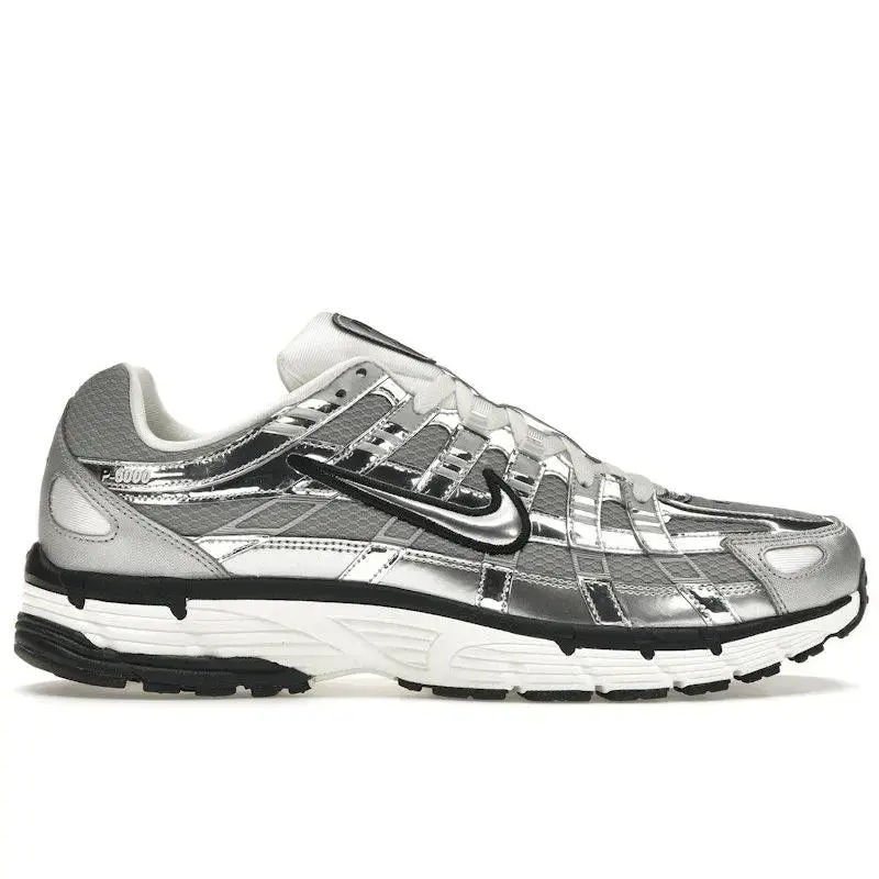 Nike P-6000 Men's Shoes, Metallic Silver Sail Pure Platinum Breathable Athletic Sneakers