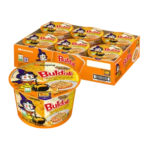 Buldak Pack of 6 Quattro Cheese Hot Chicken Spicy Flavor Korean Instant Ramen Noodle Big Bowl Easy Prep Convenient