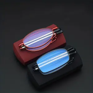 [Popular Choice] Compact Folding Reading Glasses with Built-in Lighter and Anti-Blue Light Filter, Oval Shape Myopic and farsighted reading glasses Eyeglasses