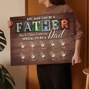 2D Flat, Someone Special Custom Name Canvas for Dad Wall Decor Poster, Wall Art And Closeout, Home Decor And Accessories Perfect for Bedroom, Living Room, Office Room Decor, Thanksgiving Decor, Ready to Hang, Father's Day Gifts, I LOVE YOU DAD fathersdayg