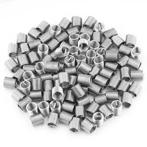 100pcs Stainless Steel SS304 Coiled Wire Helical Screw Thread Inserts M8 x 1.25 x 2D Length for Helical Repair