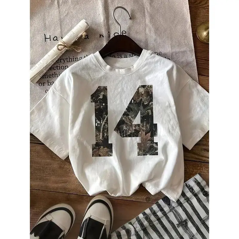 Vintage Camouflage Number 14 Graphic Tee | Retro Sporty Aesthetic T-Shirt | Premium Semi-Transparent White Mesh Top | Trendy Streetwear Relaxed Fit Apparel | Soft Unique Urban Gift | Chic Athletic Outfit | All-Season Daily Fashion