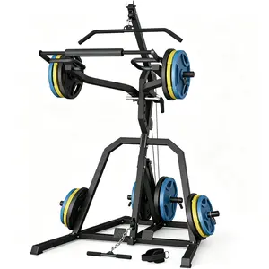 DONOW Leverage Gym Power Rack Squat Rack Lever Gym with LAT Low Row System Home Gym System Workout Station 2:1 Ratio