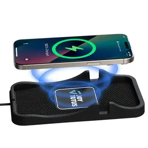 Joytutus Wireless Car Charger Pad for SUVs Trucks RVs with Anti-Slip Rubber Base Hands-Free Stand 15W Output Auto Fast Charging Mat Essential Accessory