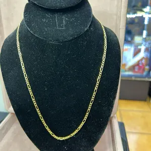 18K Gold Figaro Chain 20" 3mm Gold Fashionable Necklace unisex