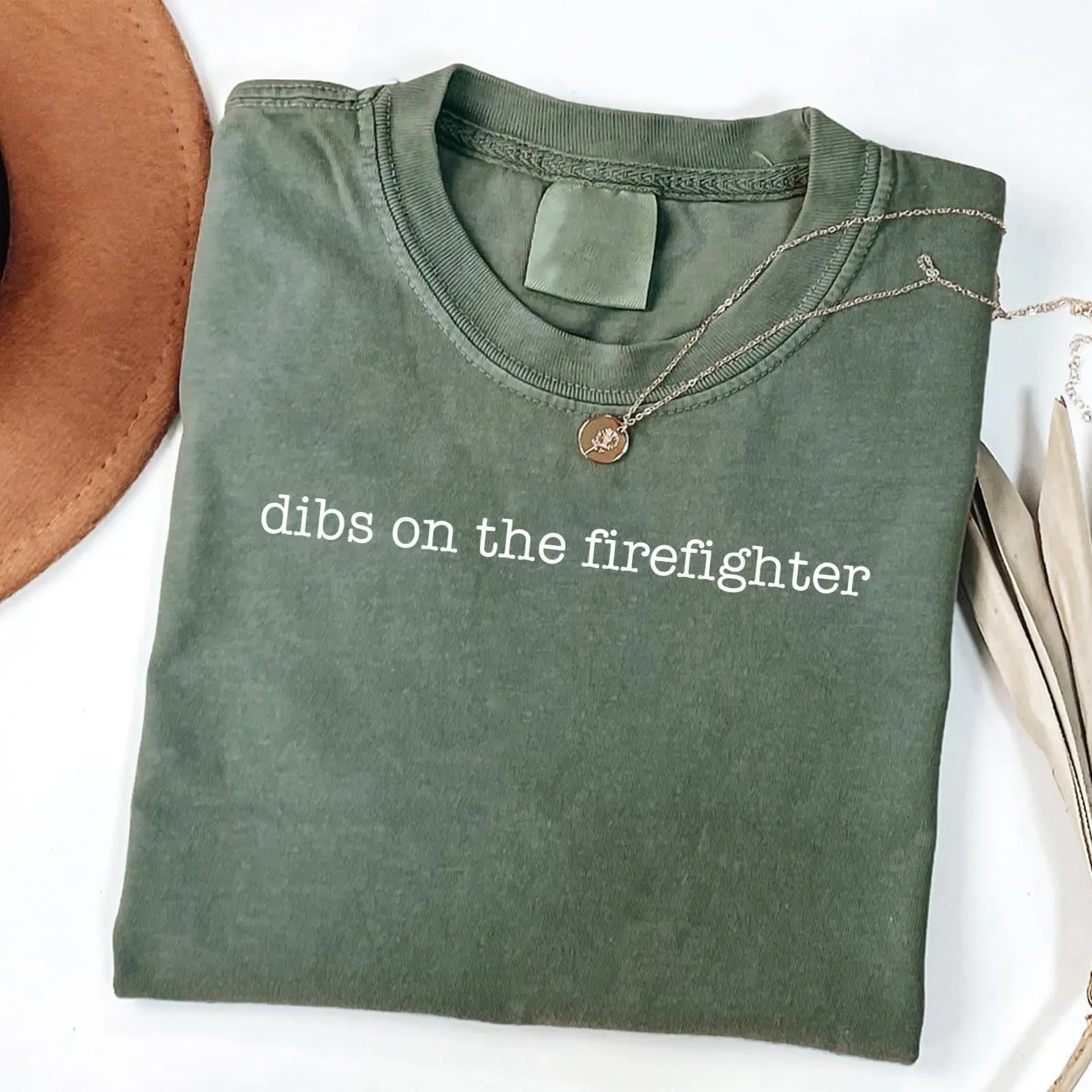 Comfort Colors Dibs on the Firefighter Shirt, Funny Firefighter Wife Tee, Firefighter Girlfriend Gift, Love Shirt