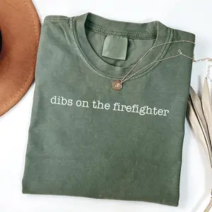 Comfort Colors Dibs on the Firefighter Shirt, Funny Firefighter Wife Tee, Firefighter Girlfriend Gift, Love Shirt