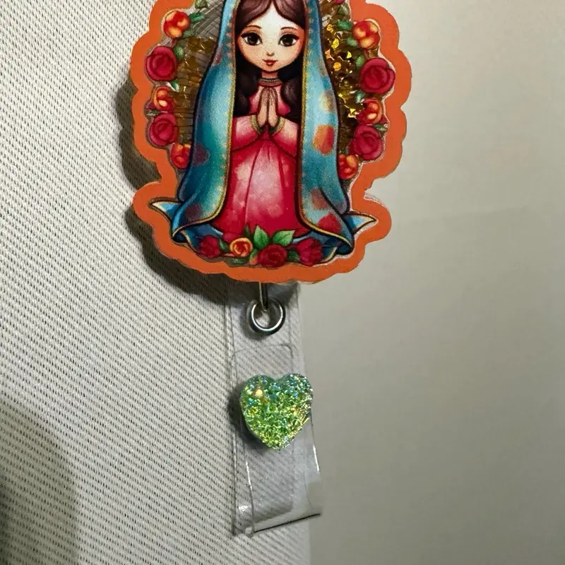 Our Lady of Guadalupe / Virgen De Guadalupe Retractable Badge Reel